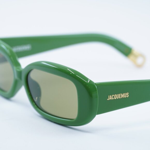 Jacquemus ROND CARRE JAC/11 C3 Sunglasses Green Rectangle Frame, Green Lenses - Picture 8 of 12